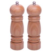 Kit 2 Moedores de Sal Pimenta Nature 5x17cm Bambu Lyor Triturador Temperos Condimentos Cozinha