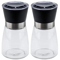 Kit 2 Moedores de Temperos 170ml Lyor em Vidro com Moinhos de Cerâmica e Tampas Pretas Kit 2 Moedores de Temperos 170ml Lyor em Vidro com Moinhos de Cerâmica e Tampas Pretas