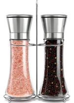 Kit 2 Moedores Manual de Pimenta e Sal em Aço Inox Gourmet