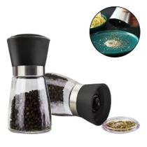 Kit 2 Moedores Pimenta Sal Manual 160ml Vidro Inox Premium Kit 2 Moedores Pimenta Sal Manual 160ml Vidro Inox Premium
