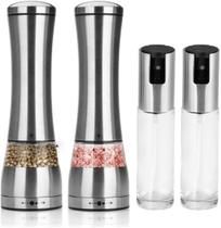 Kit 2 moedores sal e pimenta + kit 2 sprays azeite e vinagre Kit 2 moedores sal e pimenta + kit 2 sprays azeite e vinagre