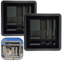 Kit 2 Molde Cobogó Trançado 30x30x9 Bloco p Fachada Construção Parede Aberta Iluminação Natural Pedra Cimento Concreto