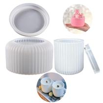 Kit 2 Moldes Pote Riscado Grande E Pequeno Resina Gesso Vela