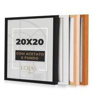 KIt 2 Moldura Quadro 20x20cm Com Acetato Poste Certificado fotos Imagem - Preto