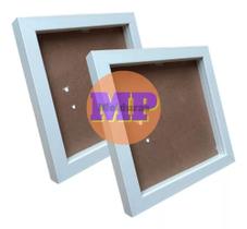 Kit 2 Molduras Caixa Alta 20x20 Branca, Fotos E Quilling