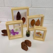 Kit 2 Molduras Dupla Face em Madeira de Pinus c/ Duplo PS Cristal Transparente - 1,8x4,5