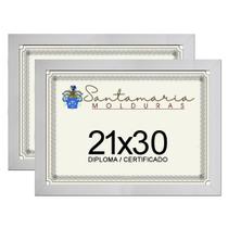 Kit 2 Molduras Porta Diploma Certificado A4 21x30 Branco