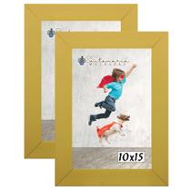 Kit 2 Molduras Porta Retrato 10X15 Amarelo