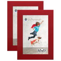 Kit 2 Molduras Porta Retrato 10X15 Vermelho