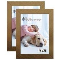 Kit 2 Molduras Porta Retrato 15X21 Dourado
