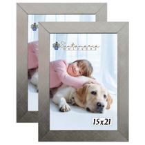 Kit 2 Molduras Porta Retrato 15X21 Prateado