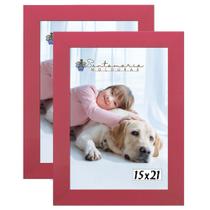 Kit 2 Molduras Porta Retrato 15X21 Rosa