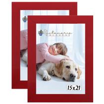 Kit 2 Molduras Porta Retrato 15X21 Vermelho