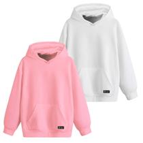 Kit 2 Moletom Canguru Infantil Liso Básico com Capuz e Bolso