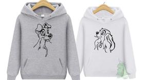 Kit/ 2 Moletom Casal Namorados A Dama E O Vagabundo Moletom Canguru Kit/ 2 Moletom Casal Namorados A Dama E O Vagabundo Moletom Canguru