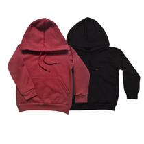 Kit 2 Moletom Infantil Canguru Blusa De Frio Abrigo Menina Liso