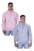 Kit 2 Moletom Liso Masculino Blusa De Frio Casual Canguru Top