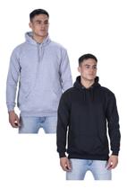 Kit 2 Moletom Liso Masculino Blusa De Frio Casual Canguru Top