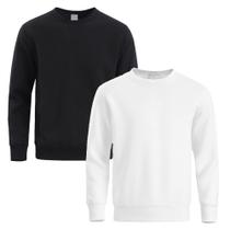 Kit 2 Moletom Masculino Liso Treino Frio Gola Careca Slim