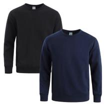 Kit 2 Moletom Masculino Liso Treino Frio Gola Careca Slim