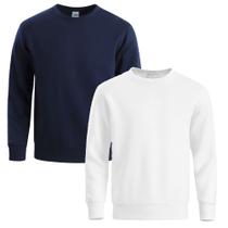 Kit 2 Moletom Masculino Liso Treino Frio Gola Careca Slim