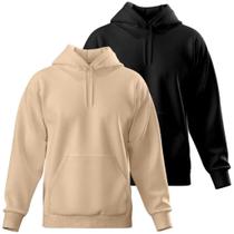 Kit 2 moletom Unissex Blusa de Frio Casual Forrado Macio Flanelado Kit 2 moletom Unissex Blusa de Frio Casual Forrado Macio Flanelado