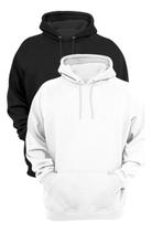 Kit 2 Moletons Liso Flanelado Blusa De Frio Canguru Casual