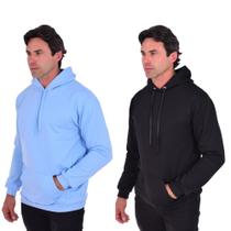 Kit 2 Moletons Masculino Blusa De Frio Confortável Básico Liso Com Capuz