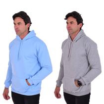 Kit 2 Moletons Masculino Blusa De Frio Confortável Com Capuz Básico Liso