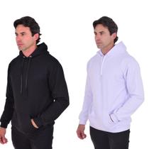 Kit 2 Moletons Masculino Blusa De Frio Confortável Com Capuz Básico Liso