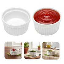 Kit 2 Molheira Branca de Porcelana Mini Bowl Ramequim Clássico Branco Lyor 75ml Kit 2 Molheira Branca de Porcelana Mini Bowl Ramequim Clássico Branco Lyor 75ml