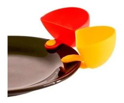 Kit 2 Molheiras Clip Molhos Ketchup Mostarda Acoplável Prato Kit 2 Molheiras Clip Molhos Ketchup Mostarda Acoplável Prato