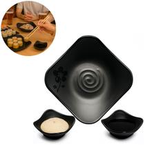 Kit 2 Molheiras Kanpai 100ml Pra Molho Shoyu Sushi Preto