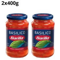 Kit 2 molho de tomate basilico com manjericão barilla 400g italiano tradicional sem adição conservantes
