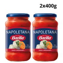 Kit 2 molho de tomate italiano napoletana barilla vidro 400g receita clássica italiana Kit 2 molho de tomate italiano napoletana barilla vidro 400g receita clássica italiana
