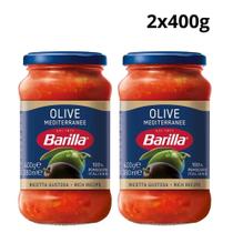 Kit 2 molho de tomate italiano olive barilla 400g tomates e azeitonas selecionadas estilo mediterrâneo
