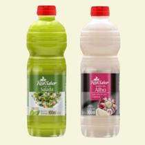 Kit 2 Molhos De 900ml Molho De Salada + Molho De Alho Temperos Premium