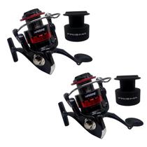 Kit 2 Molinetes Pesca Marine Sports Prisma 4000 5 Rolamentos Carretel Alumínio