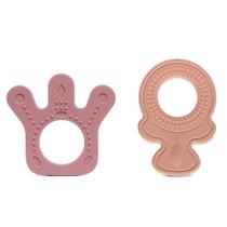 Kit 2 Mordedores de Silicone Texturizado Rosa - Infanti