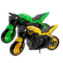 Kit 2 Motos Corrida Brinquedo 1600 Realista Presente Menino Grande Criança Infantil Motocicleta - Kendy