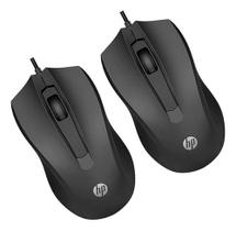 Kit 2 Mouse Com Fio Hp 100 Usb 1600dpi Cabo 1.5m Preto