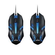 Kit 2 Mouse Gamer Com Fio Lehmox Led Rgb Design Ergonômico 1,35m 1200 De Dpi Usb De Alta Qualidade