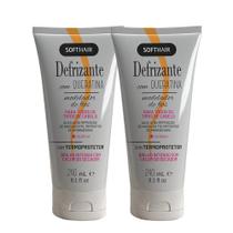 Kit 2 Mousse Anti-frizz Defrizante Protetor Térmico Queratina Soft Hair 240ml