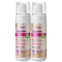 Kit 2 Mousse Nutritivo Capilar Apse Apice Cachos Vegano Cabelo Cacheado 210ml