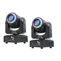 Kit 2 Moving Head Spot Led 60w 8 Cores + Fita Led 8 Desenhos