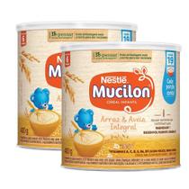 Kit 2 Mucilon Arroz e Aveia Cereal Infantil Lata 400g