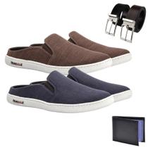 Kit 2 Mule Slip On Urban Casual+Carteira+Cinto Kit 2 Mule Slip On Urban Casual+Carteira+Cinto
