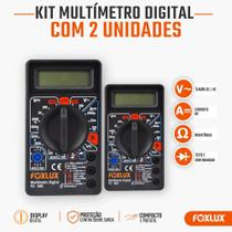 Kit 2 Multímetro Digital com Bipe Foxlux