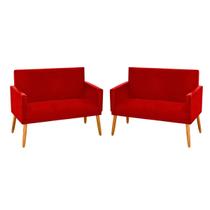 Kit 2 Namoradeiras Nina Decorativas Luxo Suede Vermelho