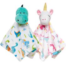 Kit 2 Naninhas Unicórnio E Dino Pelúcia Antialérgica Bebê Buba Kit 2 Naninhas Unicórnio E Dino Pelúcia Antialérgica Bebê Buba